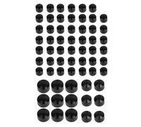 SHMTOOL 63Pcs CNC aluminium moto boulon couvre moteur rond boulon Toppers bouchons kit pour Harley Softail Twin Cam gras garçon train de nuit Springer 2000-2006, noir