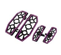 SHMTOOL Moto MX Style Conducteur Passagers Planches Pied Pegs Set pour Harley Touring Road King Road Glide Street Glide Electra Glide 1986-2023, noir et violet