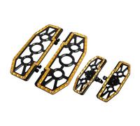 SHMTOOL Moto MX Style Conducteur Passagers Planches Pied Pegs Set pour Harley Touring Road King Road Glide Street Glide Electra Glide 1986-2023, noir et or