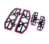 SHMTOOL Moto MX Style planches de plancher Ensemble avant arrière pied Pegs pour Harley Touring Road Glide Street Glide Electra Glide Heritage Softail Classic FLSTC, noir & violet