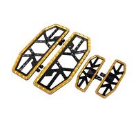 SHMTOOL Moto MX Style planches de plancher Ensemble avant arrière pied Pegs pour Harley Touring Road Glide Street Glide Electra Glide Heritage Softail Classic FLSTC, noir et or