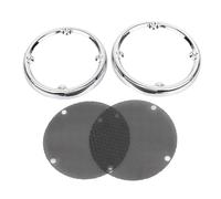SHMTOOL Parleur décoratif Grille de Haut - Parleur arrière Harley Touring Electra Glide flhtc 1996-2013 Street Glide flhtc 2006-2013 Grille chromée et Noire