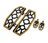 SHMTOOL Plates de plancher de conducteur de motocyclette en or et pieds de pieds de passagers 10mm pour Harley Touring Street Glide Electra Glide Road King 1986-2023, Sofail FLST FLSTC 1986-2017