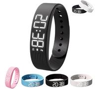 Shnbkls Tits Sleeps Alarm Watch, FitSembes Bracelet d'alarme, Vibration silencieuse Wristban de réveil pour Les dormeurs Lourds et Les briseurs d'habitude, Smart Watch sans Snooze (Black)