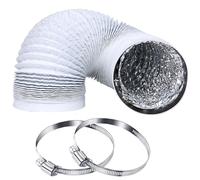 ShnminEU Tuyau d'évacuation 100 mm, longueur 3 m, en aluminium, avec 2 colliers de serrage. Convient pour climatiseur mobile, déshumidificateur, sèche-linge, extracteur d'air, aérateur