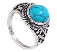 Shntig Bagues en alliage turquoise étanche, bijoux confortables et élégants, adaptés pour les femmes et les couples, cadeau de mariage, promesses de mariage, No. 7, Comme décrit, Comme décrit.