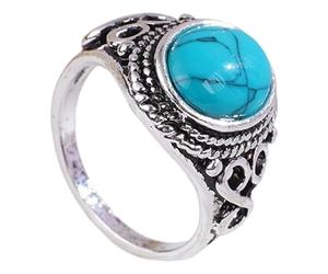 Shntig Bagues en alliage turquoise étanche, bijoux confortables et élégants, adaptés pour les femmes et les couples, cadeau de mariage, promesses de mariage, No. 7, Comme décrit, Comme décrit.