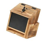 Shntig Boîte à suggestions en bois avec sécurité et grand espace pour ranger des formulaires, des stylos ou des bulletins de vote, boîte aux lettres murale pour maison à l'extérieur