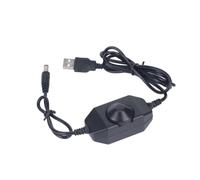 Shntig Câble variateur alimenté par USB 5,5 x 2,1 mm, câble de commande rotatif pour ventilateur de bureau compatible 5 V, contrôle de la vitesse et luminosité LED à couleur unique