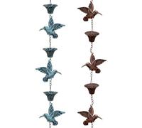 Shntig Chaîne de pluie réglable avec poids stabilisateur d'oiseau pour drainage de toit, résistant à la rouille, décoration de jardin en forme d'oiseau