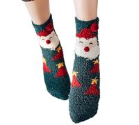 Shntig Chaussettes de en molleton de corail à de noël, pantoufles de sommeil thermiques et chaudes d ' hiver pour femmes et hommes, velours de corail
