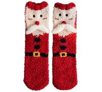 Shntig Chaussettes de en molleton de corail à de noël, pantoufles de sommeil thermiques et chaudes d ' hiver pour femmes et hommes, velours de corail