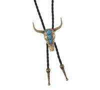 Shntig Cravate Lariat élégante avec pendentif en pierre sculptée Collier Western Cool Lariat Cravate Decent Costume Homme et Femme Cadeau, Bronze antique., taille unique