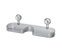 Shntig Étagère de rangement multifonction à ventouse pour mur en verre, salle de bain, cuisine, étagère de rangement avec trous de drainage