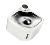 Shntig Fontaine à boire continue pour animaux domestiques avec base en acier auto-nettoyante 2,8 l et silencieuse pour bureau/maison