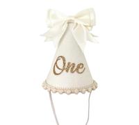 Shntig Joli chapeau en tissu pour anniversaire de bébé, avec nœud papillon, fournitures de fête, accessoires de jeu de rôle, chapeau d ' anniversaire, casquettes de fête à nœud papillon