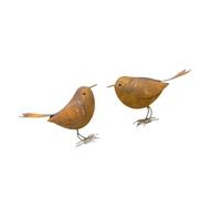 Shntig Lot de 2 figurines d'oiseau en fer - Décoration de table - Sculpture pour entrée de maison - Sculpture d'oiseau en métal - Décoration de jardin