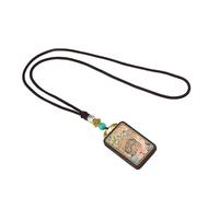 Shntig Magnifique collier tibétain en bois d'ébène avec statue pour usage spirituel et tendance, One Size, Comme décrit, Comme décrit.