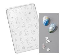 Shntig Moule de Nail Art en avec Fleur et Papillon, modèle de Pochoir imprimé, Autocollant de Sculpture, Outil de Pochoir, Bricolage, décorations en Relief, Outil de Moule