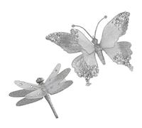 Shntig Ornements réalistes papillons libellules avec clip Décoration à suspendre pour la maison Accessoires de sapin de Noël Accessoires d'événement de Noël