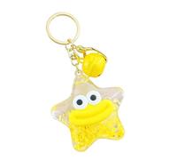 Shntig Porte-clés élégant en forme d'étoile avec mouvement dynamique du sable, jaune, taille unique