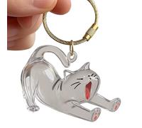 Shntig Porte-clés en acrylique avec pendentif en forme de chat de dessin animé, accessoire pour souvenirs d'animaux domestiques, cadeau pour chats