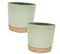 Shntig Pot de fleurs suspendu pour balcon - Pot de fleurs à suspendre - Jardinière cylindrique avec plateau de drainage