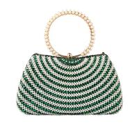 Shntig Sac à main de soirée avec fausses perles pour mariage, réception, accessoire de bal de fin d'année, sac à bandoulière de voyage, Vert