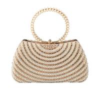 Shntig Sac à main de soirée avec fausses perles pour mariage, réception, accessoire de bal de fin d'année, sac à bandoulière de voyage, champagne