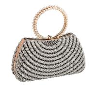 Shntig Sac à main de soirée avec fausses perles pour mariage, réception, accessoire de bal de fin d'année, sac à bandoulière de voyage, Noir