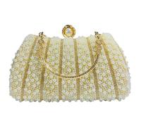 Shntig Sac à main de soirée avec strass pour réception de mariage, accessoire pratique pour bal de fin d'année, sac à main pour fête de mariage, beige