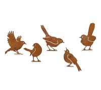 Shntig Sculptures d'oiseaux avec finition rouille, idéales pour le jardin, les allées, les décorations d'arrière-cour, les collections d'oiseaux en fer, statues en fer pour cour