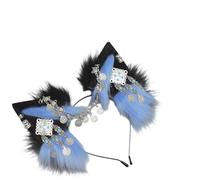 Shntig Serre-tête avec oreilles de loup en fourrure - Accessoire de fête d'Halloween pour cosplay, fêtes costumées et événements à thème - Bandeau d'oreille de loup pour adultes