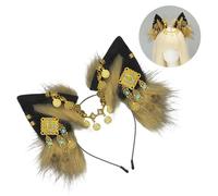Shntig Serre-tête avec oreilles de loup en fourrure - Accessoire de fête d'Halloween pour cosplay, fêtes costumées et événements à thème - Bandeau d'oreille de loup pour adultes