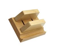 Shntig Station d'accueil verticale peu encombrante avec base en bois naturel pour un accès complet et support de bureau stable en noyer de hêtre