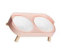 Shntig Station de repas surélevée à double gamelle pour animaux de compagnie - Design ergonomique - Anti-éclaboussures - Gamelle pour chats - Gamelle surélevée pour les habitudes alimentaires