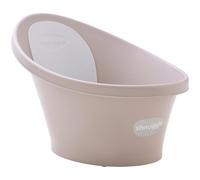 Shnuggle Baby Bath Tub Featuring Ergonomic Bum Bump Support, Soft Foam Backrest and an Integrated Plug. A Compact, Space-Saving Bathing Solution for Newborns up to 12 Months - Taupe