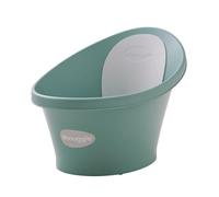 Shnuggle Baignoire pour nouveau-né | Support intégré et dossier souple | Convient dès la naissance | Support de siège de bain avec bouchon | Vert eucalyptus