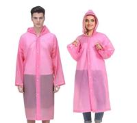 SHOCHX Lot de 2 ponchos de pluie réutilisables pour adultes avec capuche et manches pour urgence, extérieur, camping, Disney, rose, Taille unique