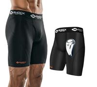 Shock Doctor 221 - Short de Compression avec Coquille de Protection Bioflex - Noir ou Blanc - Adulte et Garçon