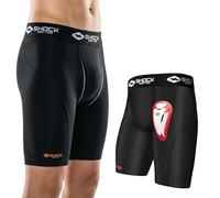 Shock Doctor 221 - Short de Compression avec Coquille de Protection Bioflex - Noir ou Blanc - Adulte et Garçon