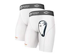 Shock Doctor Core Lot de 2 Shorts de Compression pour Homme avec gobelet Bio Flex Blanc Taille M