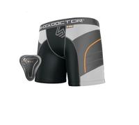 Shock Doctor Ultra Short Double Compression avec Protection pelvienne Femme, Noir, M