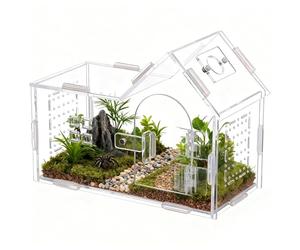 Shock-Proof Terrarium Build: Featuring a heavy-duty terrarium construction, this reptile enclosure ensures safety through its crush-resistant cage frame active pets, the long-lasting spid