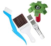 shockassist 2 Pièces Peigne d'Aileron de Condensateur de Climatiseur-Peigne à ailettes en métal et Vert,Brosse Pliante et Marron-Kit d'outils de Nettoyage de condenseur pour AC,réfrigérateur, fenêtre