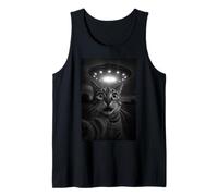 Shocked Cat Selfie Alien UFO Encounter for Teens Boys Girls Débardeur