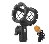 Shockmount Support de microphone élastique à clip, adaptateur de support anti-tremblement | Support de microphone à condensateur avec cadre de réduction du bruit pour podcasting, enregistrement vocal