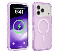 Shockproof Clear Magnetic Phone Case for iPhone 17 16 15 14 13 Pro Max, Strong Magnetic Lock, Anti-Yellowing & 360° Protection (Purple,15plus)