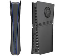 Shockproof Faceplates for PS5 Pro Digital Edition - Hard ABS Matte Replacement Cover Plates with Cooling Vents, Dustproof & Anti-Scratch Snap-On Panels (for PlayStation 5 Pro Digital Console) (Noir)