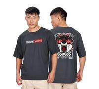 SHODOX T-shirt surdimensionné et antibactérien 100 % pur coton délavé pour hommes et femmes, imprimé de qualité supérieure, confortable, doux, moins de plis, épaules tombantes, style ample coréen pour